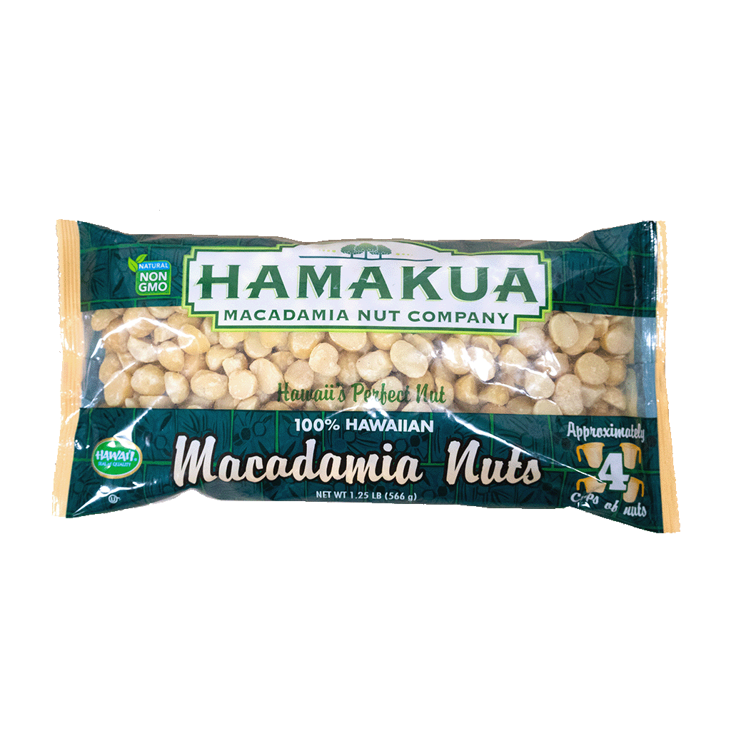 20oz packaged unsalted baking macadamia nuts from Hāmākua Macadamia Nut Company